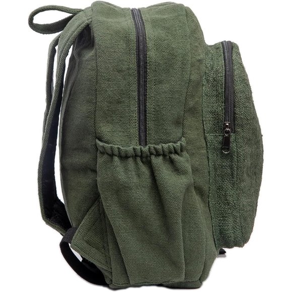 Women Men Green Organic Hemp Backpack Bag